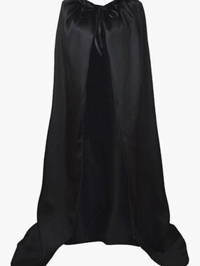 Cosplay XL Black Satin Cape Tie In The Front